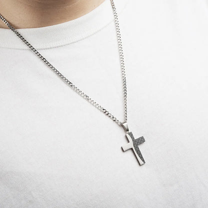 Basic Modern Style Classic Style Cross Titanium Steel Plating Men'S Pendant Necklace