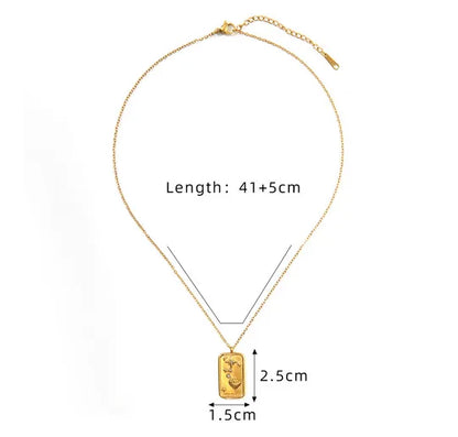 Basic Modern Style Classic Style Geometric 18K Gold Plated Zircon 304 Stainless Steel Wholesale Pendant Necklace