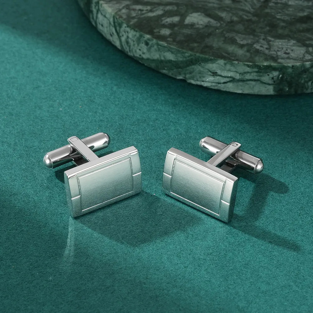 Basic Modern Style Classic Style Geometric 304 Stainless Steel Carbon Fiber Microfiber Plating Unisex Cufflinks 1 Pair