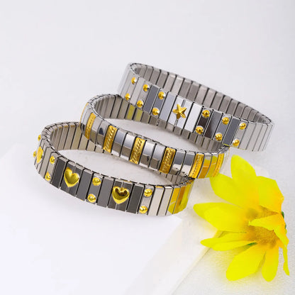 Basic Modern Style Classic Style Geometric 304 Stainless Steel Plating Women'S Bracelets