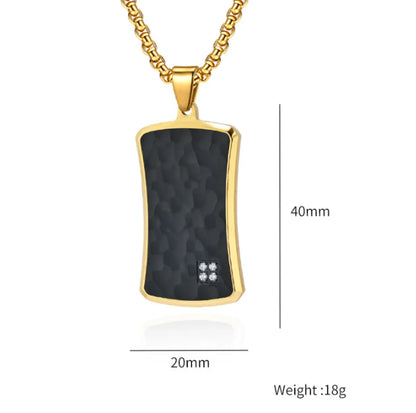 Basic Modern Style Classic Style Geometric Color Block Titanium Steel Plating Inlay Zircon Unisex Pendant Necklace