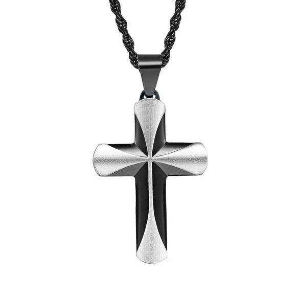 Basic Modern Style Classic Style Geometric Cross Titanium Steel Plating Men'S Pendant Necklace