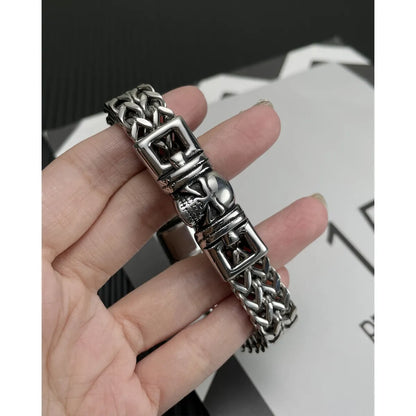 Basic Modern Style Classic Style Geometric Skull Titanium Steel Polishing Men'S Bracelets