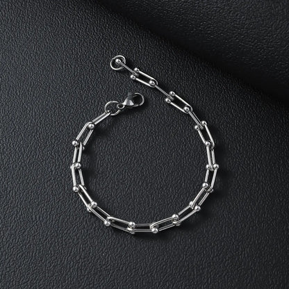 Basic Modern Style Classic Style Geometric Solid Color Titanium Steel Polishing Unisex Bracelets