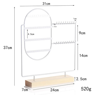 Basic Modern Style Classic Style Geometric Solid Wood Iron Plating Jewelry Display Jewelry Rack