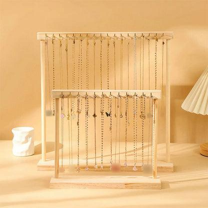 Basic Modern Style Classic Style Geometric Solid Wood Patchwork Jewelry Display Jewelry Rack