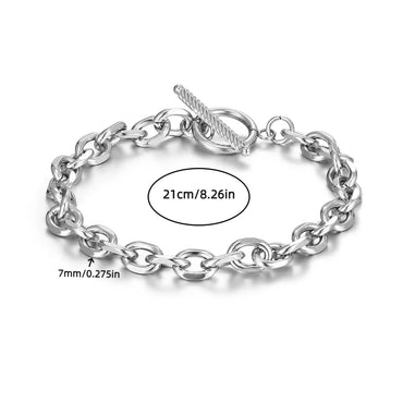 Basic Modern Style Classic Style Geometric Titanium Steel Polishing Chain Men'S Bracelets