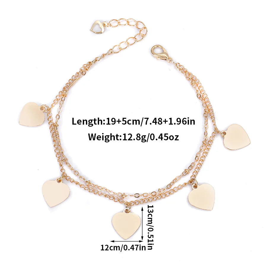 1PC Cheap Price Heart Charm Link Chain Bracelet Jewelry Silver Color Wholesale Price Girl Heart Bracelet Jewelry Women