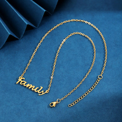 Basic Modern Style Classic Style Letter 18K Gold Plated 304 Stainless Steel Zinc Alloy Wholesale Pendant Necklace