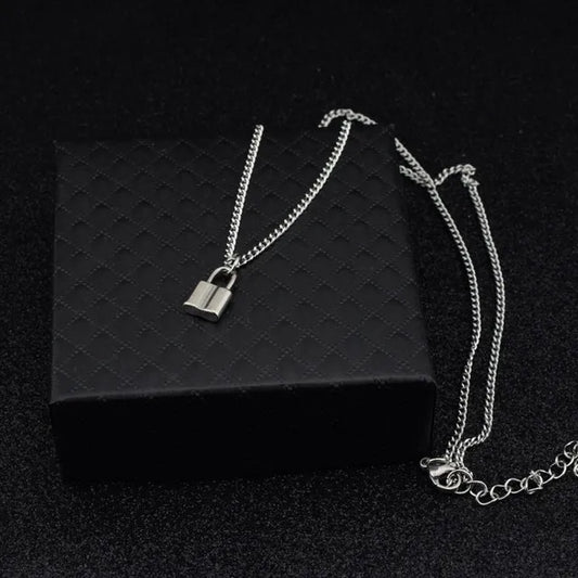 Basic Modern Style Classic Style Lock Alloy Titanium Steel Women'S Pendant Necklace