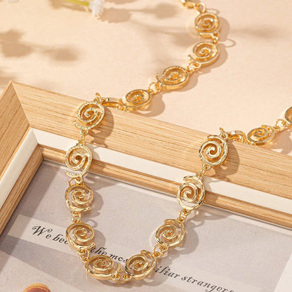 Basic Modern Style Classic Style Spiral Alloy Zinc Alloy Wholesale Necklace