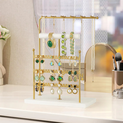 Basic Modern Style Classic Style Square Solid Wood Metal Jewelry Display Jewelry Rack