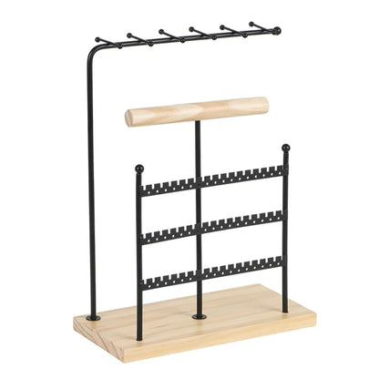 Basic Modern Style Classic Style Square Solid Wood Metal Jewelry Display Jewelry Rack