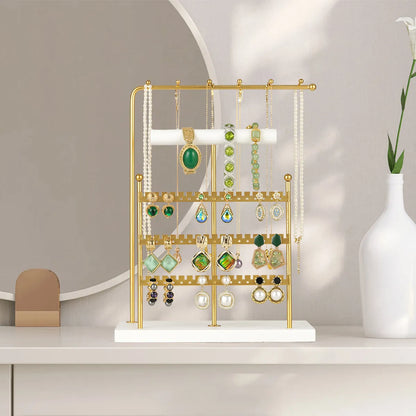 Basic Modern Style Classic Style Square Solid Wood Metal Jewelry Display Jewelry Rack