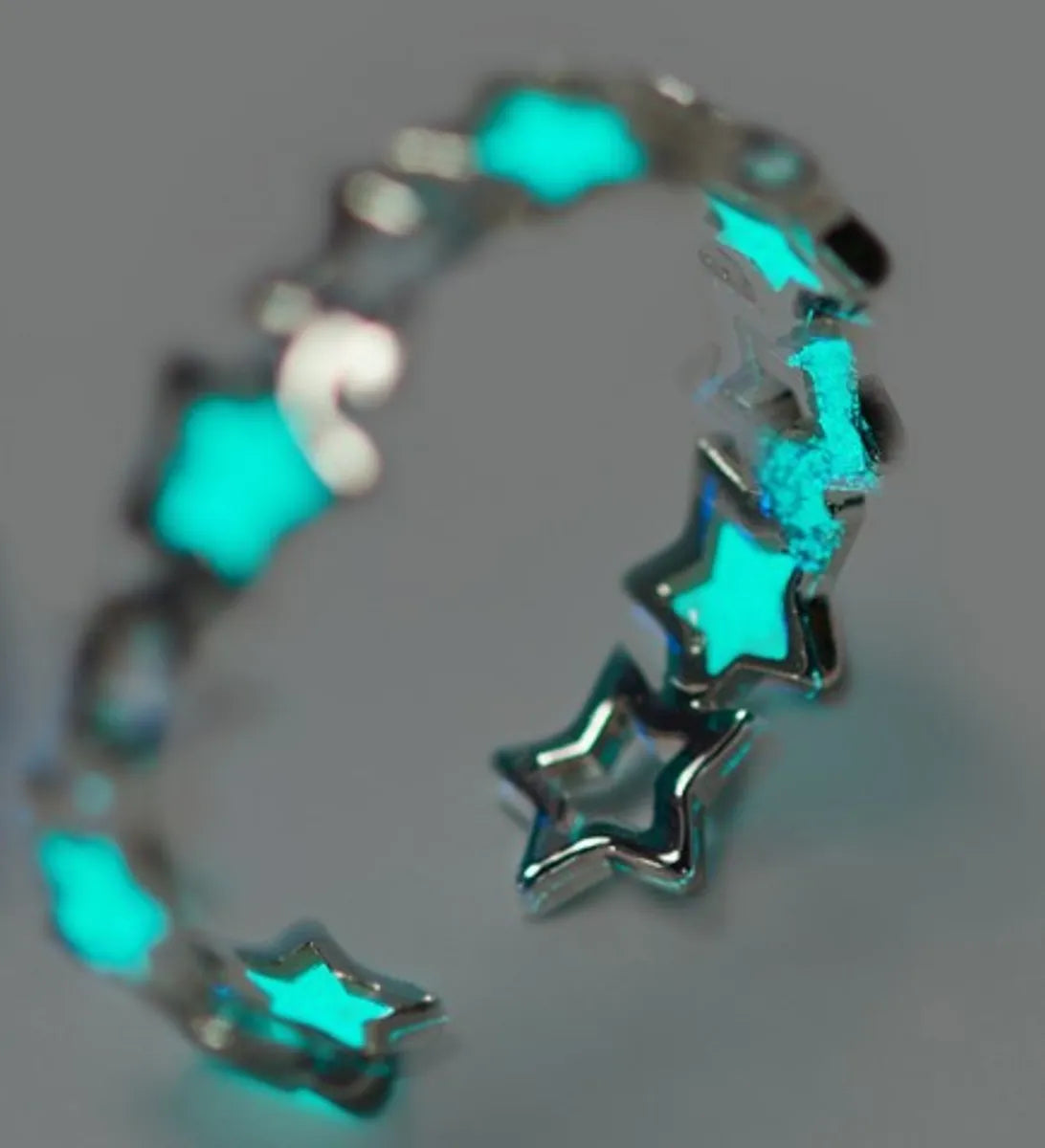 Basic Modern Style Classic Style Star Leaves Heart Shape Metal Enamel Plating Unisex Open Rings