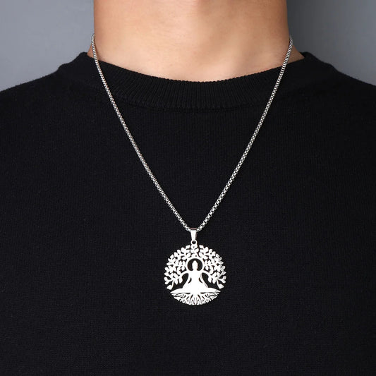 201 Stainless Steel 18K Gold Plated Basic Modern Style Classic Style Tree Pendant Necklace