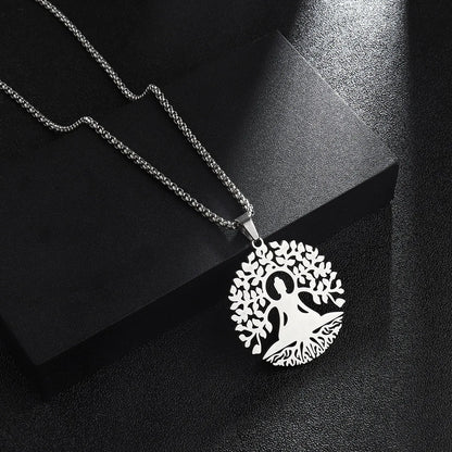 201 Stainless Steel 18K Gold Plated Basic Modern Style Classic Style Tree Pendant Necklace