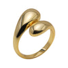 Basic Modern Style Classic Style Water Droplets 18K Gold Plated Metal Wholesale Adjustable Ring Open Rings