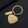 Basic Modern Style Customization Laser Engraving Heart Shape 201 Stainless Steel Plating Unisex Bag Pendant Keychain