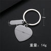 Basic Modern Style Customization Laser Engraving Heart Shape 201 Stainless Steel Plating Unisex Bag Pendant Keychain