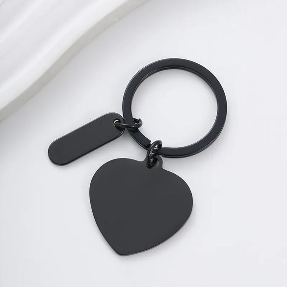 Basic Modern Style Customization Laser Engraving Heart Shape 201 Stainless Steel Plating Unisex Bag Pendant Keychain