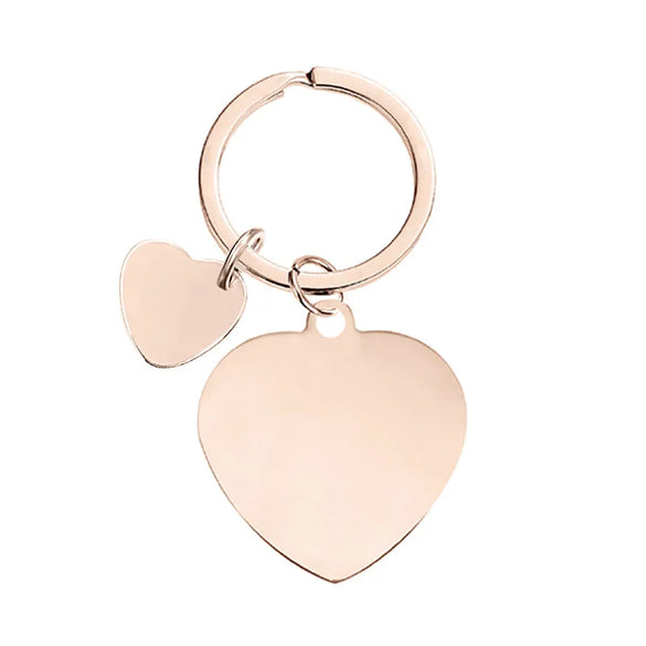 Basic Modern Style Customization Laser Engraving Heart Shape 201 Stainless Steel Plating Unisex Bag Pendant Keychain