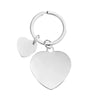 Basic Modern Style Customization Laser Engraving Heart Shape 201 Stainless Steel Plating Unisex Bag Pendant Keychain
