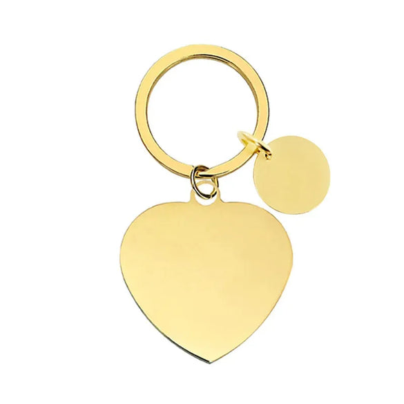 Basic Modern Style Customization Laser Engraving Heart Shape 201 Stainless Steel Plating Unisex Bag Pendant Keychain