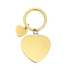 Basic Modern Style Customization Laser Engraving Heart Shape 201 Stainless Steel Plating Unisex Bag Pendant Keychain