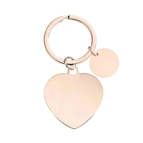 Basic Modern Style Customization Laser Engraving Heart Shape 201 Stainless Steel Plating Unisex Bag Pendant Keychain