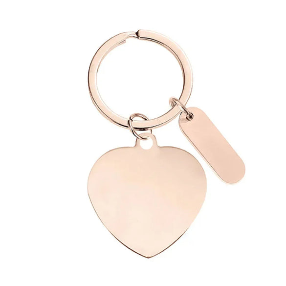 Basic Modern Style Customization Laser Engraving Heart Shape 201 Stainless Steel Plating Unisex Bag Pendant Keychain