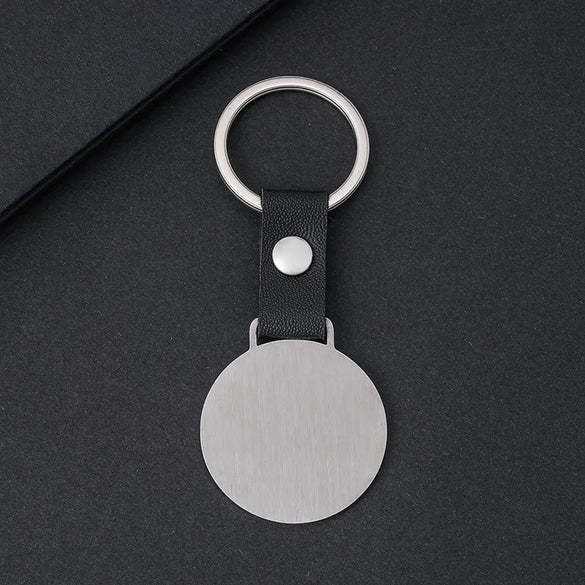 Basic Modern Style Geometric Customization Laser Engraving 201 Stainless Steel Pu Leather Plating Unisex Bag Pendant Keychain