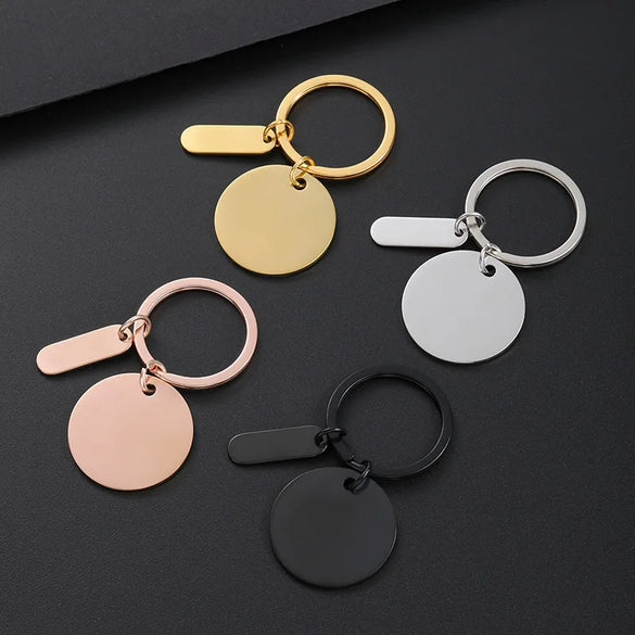 Basic Modern Style Geometric Customization Laser Engraving Metal Plating Unisex Bag Pendant Keychain