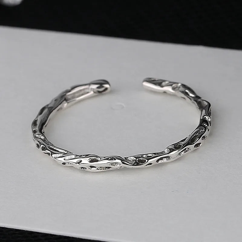 Basic Modern Style Geometric Sterling Silver Open Rings In Bulk