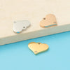 1 Piece Titanium Steel Zircon 18K Gold Plated Customization Laser Engraving Heart Shape
