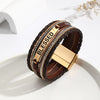 Basic Modern Style Letter Pu Leather Alloy Plating Inlay Rhinestones Women'S Bangle