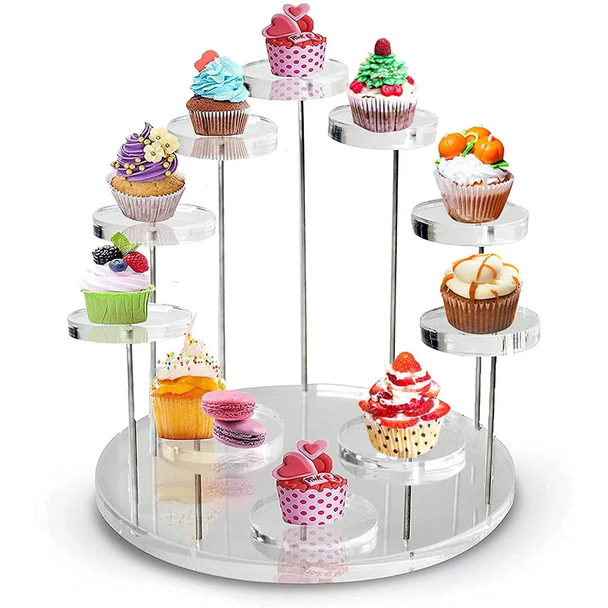 Basic Modern Style Round Arylic Jewelry Display Dessert Cake Display Stand Jewelry Rack