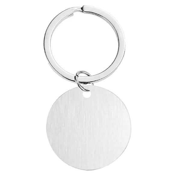 Basic Modern Style Round Customization Laser Engraving 201 Stainless Steel Plating Unisex Bag Pendant Keychain