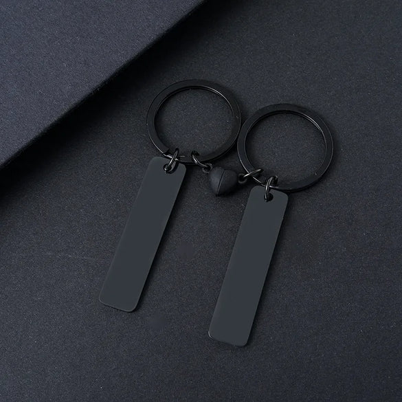 Basic Modern Style Simple Style Customization Laser Engraving Long Strip 201 Stainless Steel Plating Unisex Bag Pendant Keychain