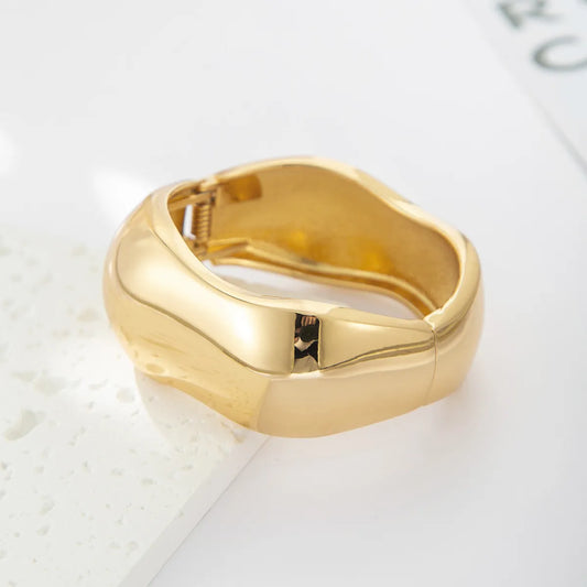 Basic Modern Style Solid Color Alloy Plating Women's Bangle