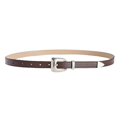 Basic Modern Style Solid Color Pu Leather Alloy Women'S Leather Belts