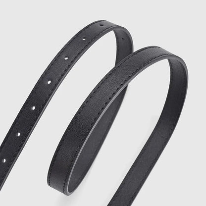 Basic Modern Style Solid Color Pu Leather Alloy Women'S Leather Belts