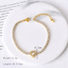 Basic Modern Style SUNFLOWER (Jz001) Water Droplets Heart Shape 304 Stainless Steel 18K Gold Plated Zircon Bracelets In Bulk