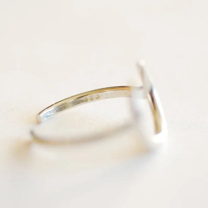 Basic Moon Sterling Silver Plating Open Rings