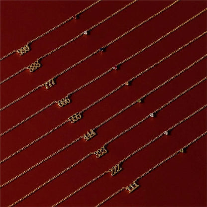 Basic Number Titanium Steel Plating 18k Gold Plated Necklace