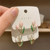 Basic Pastoral Flower Alloy Enamel Women'S Ear Studs