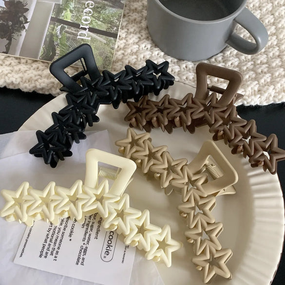 Women'S Basic Pentagram Plastic Hair Claws