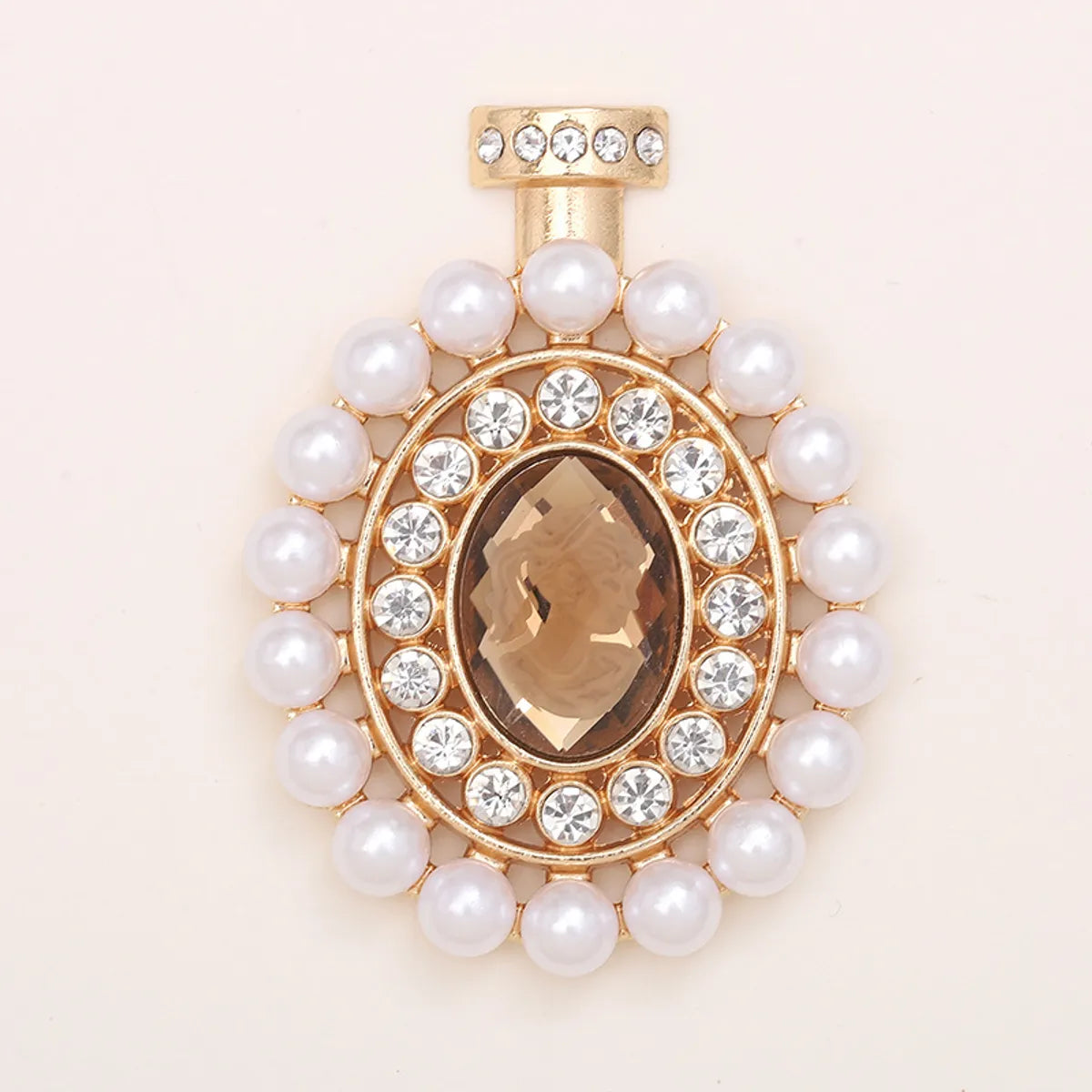 Basic Perfume Bottle Metal Plating Inlay Artificial Gemstones Artificial Pearls Jewelry Accessories