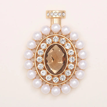 Basic Perfume Bottle Metal Plating Inlay Artificial Gemstones Artificial Pearls Jewelry Accessories