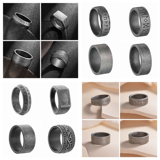 Basic Punk Classic Style Geometric 201 Stainless Steel Men'S Rings